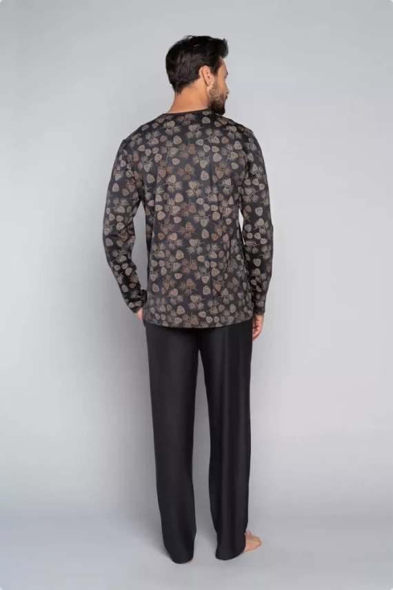 Pinus Pánske pyžamo s dlhým rukávom, dlhé nohavice Italian Fashion- print/graphite