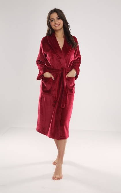 628 Abigail Dlhý dámsky župan Forex - bordový