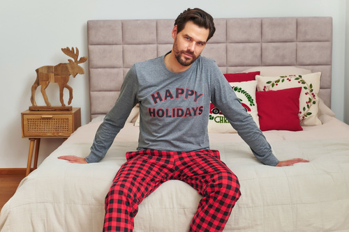 7344 Pánske tmavosivé pyžamo Doctor Nap - 100% bavlna