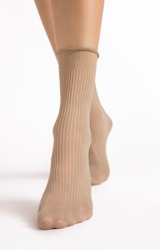 G 1195 Sassy Dámske ponožky Fiore 40 den nude - rebrované, lesklé