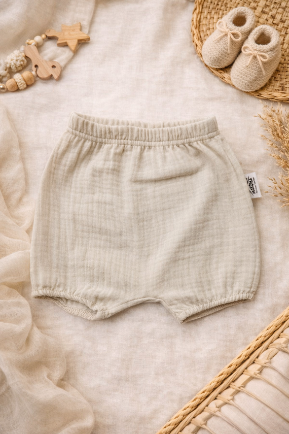 Baby blossoms Just Muslin 40235BE Makoma béžový 100% bavlnený mušelín, na gumičke