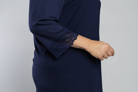 Pyžamo Izyda 3/4 rukávy, 3/4 nohavice Talianska móda - tmavomodrá