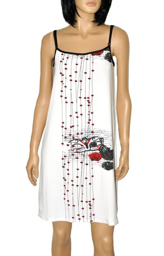 428 Alejandra III Forex nočná košeľa bez ramienok - biela