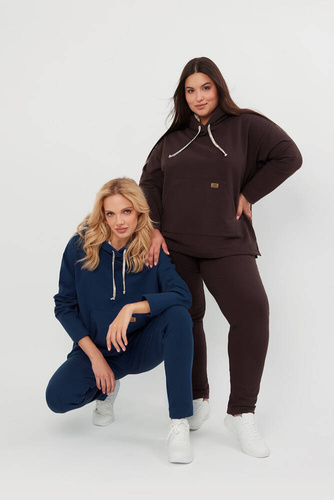 Lagos Dámska mikina s kapucňou Italian Fashion - hnedá