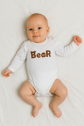 Body Bear Baby Bambarillo ecru | Bavlna, elastické, pohodlné