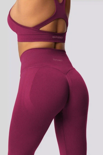 Legíny push-up Spaio PRO vysoký pás krycie tvarujúce red wine