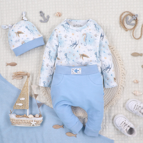 ABN-5445 Body z organickej bavlny Sea Of Joy od Nini - organická bavlna, dlhý rukáv