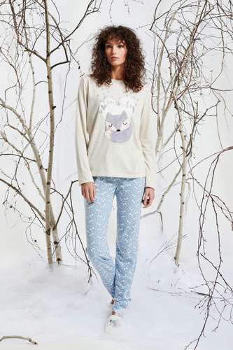 Zerda Sorbetto - dámske bavlnené pyžamo s 3D aplikáciou