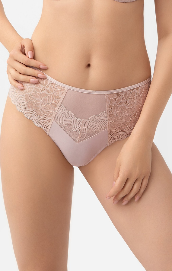 Brazilky Gorsenia Daria B009 béžové – čipka, tvarujúce, pohodlné