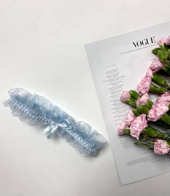 221 De Lafense šifónové podväzky - svetlomodré