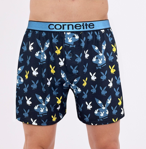 881/01 Pánske boxerky Classic Cornette - bavlnené, vzor zajačikov, voľný strih