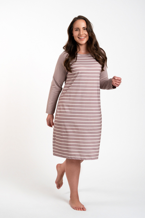 Nočná košeľa Oda Italian Fashion - cappuccino print