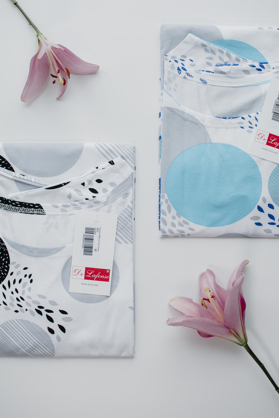 860 Nočná košeľa Amelia De Lafense - krátky rukáv, mäkká viskóza - sivá