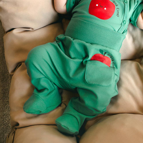 Dojčenské polodupačky Eevi Snack Time zelené bavlna pohodlné