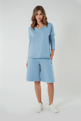 Madri 1/2 culottes dámske šortky Talianska móda - modrá