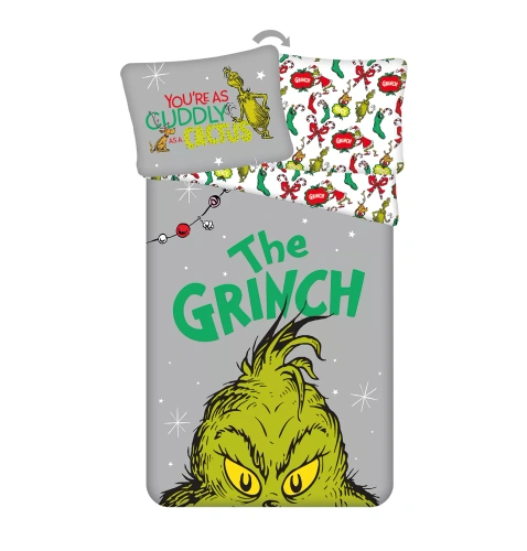 Bavlnené obliečky Grinch Grinchmas JF24 140x200 100% bavlna Grinch zámok
