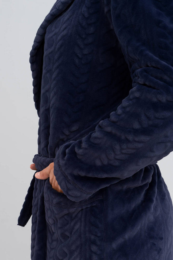 Zygmunt Pánsky župan s kapucňou Italian Fashion - tmavomodrý