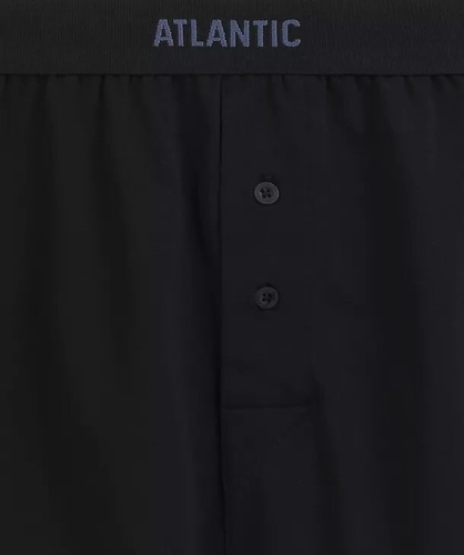 Pánske boxerky Atlantic 2MBX-0255 A2 2-pak čierna-denim – voľné, 100 % bavlna