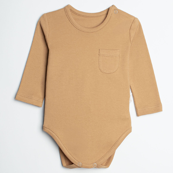 Nicol Olo 222100 karamelové dojčenské body s dlhým rukávom