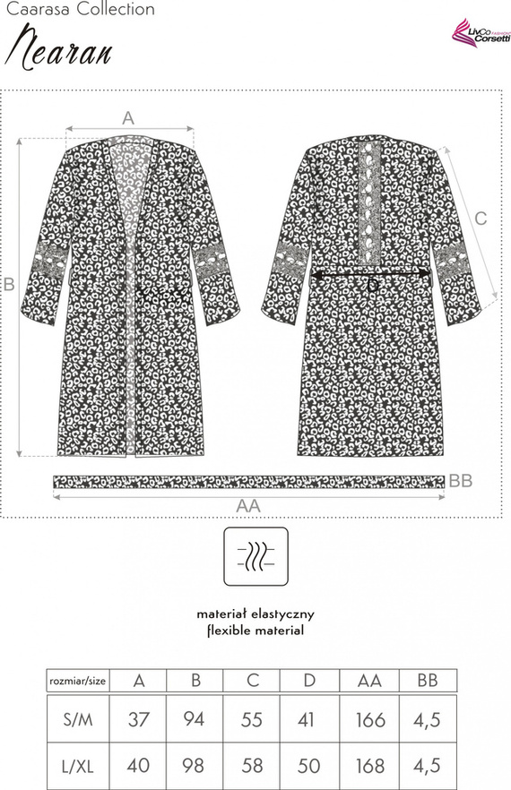 Nearan LC 90602 Caarasa Collection dámsky župan LivCo Corsetti