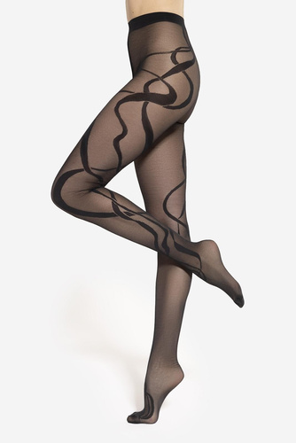 Moderné 10 pančuchy Gatta - 40 den, umelecký vzor, matné