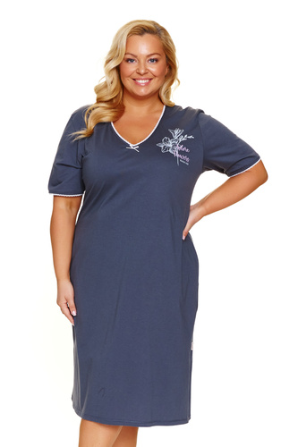 7263 Nočná košeľa Doctor Nap Plus Size - Graphite, bavlna