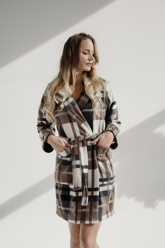 031 Deka na župan De Lafense - hrejivý dámsky župan Super Cozy, hnedý