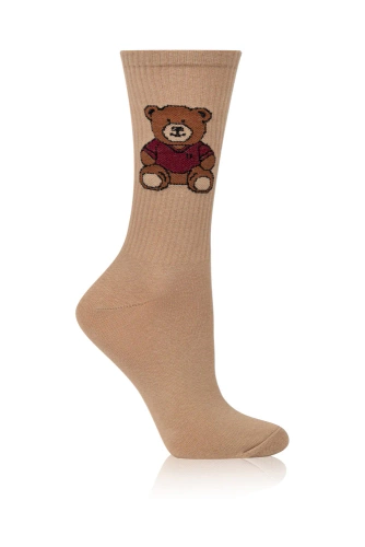 S180D Ted Dlhé ponožky Italian Fashion - béžové