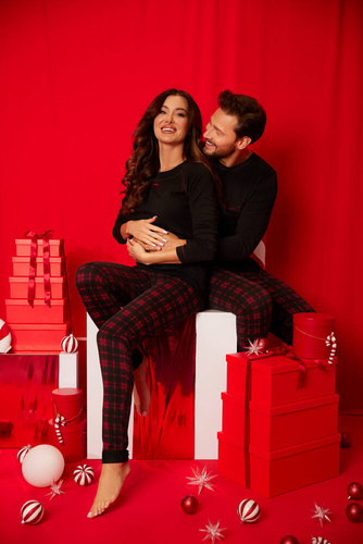 Ordesa Dámske pyžamo s dlhým rukávom a dlhými nohavicami Italian Fashion - čierna/potlač