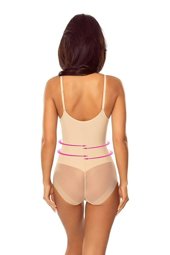 Body 7006 Ofelia Lapinee béžové zoštíhľujúce body pod prsia tvarujúce postavu