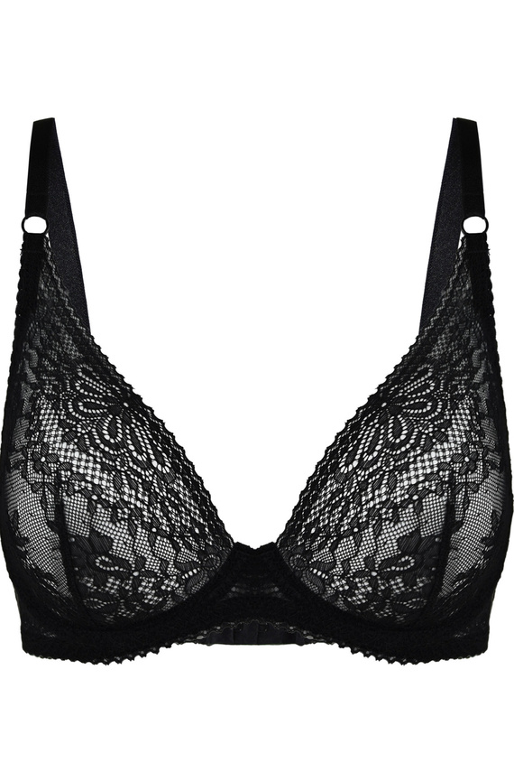19237 Fancy Mediolano Bralette Black - čipkovaná nepodšitá podprsenka