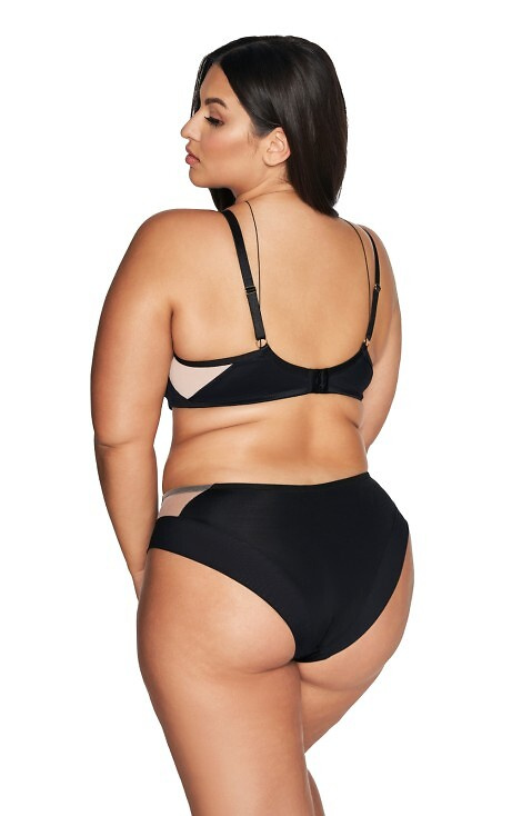 2135 Polomäkká podprsenka Ava s polstrovanými vankúšikmi - čierna