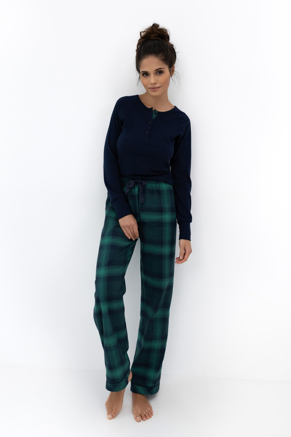 Dámske pyžamo Cassandra Sensis - bavlnené, dlhé, kockované