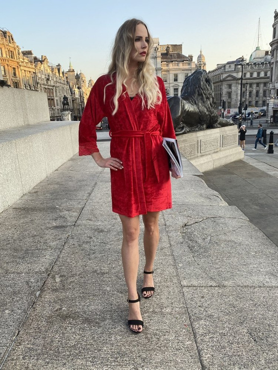 457 Milagros Dámsky krátky župan Forex - červený