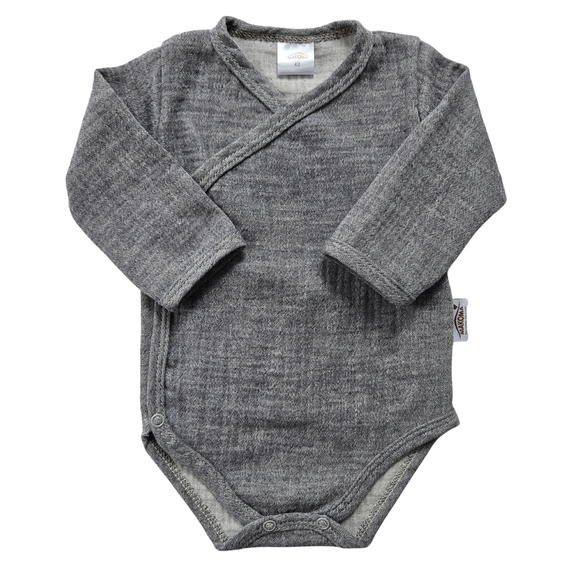 Mušelínové body Just Muslin 03235N Makoma navy - dlhý rukáv, obálkové zapínanie, 100% bavlna