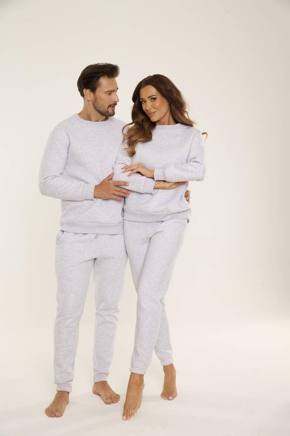 813 Indigo Pánska tepláková súprava De Lafense - svetlý melír