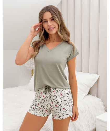 Pyžamo Melisa Short Donna viskóza kvetiny