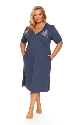 7263 Nočná košeľa Doctor Nap Plus Size - Graphite, bavlna