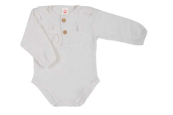 03235GDRE Body DR Girl Just Muslin Ecru Makoma Mušelínové body pre bábätká