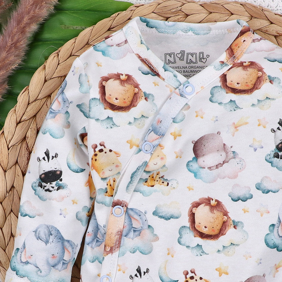 ABN-5601 Nini Little Dreamers obálkové body z organickej bavlny pre dojčatá - bezniklové zapínanie, 100% bezpečnosť