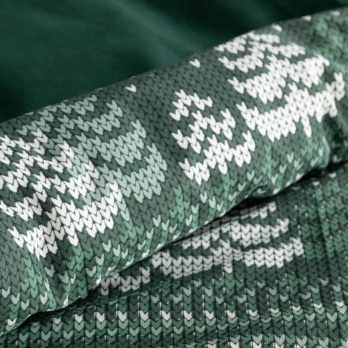 Vianočná posteľná bielizeň Clover Eurofirany tmavo zelená - ranforce bavlna, obojstranná