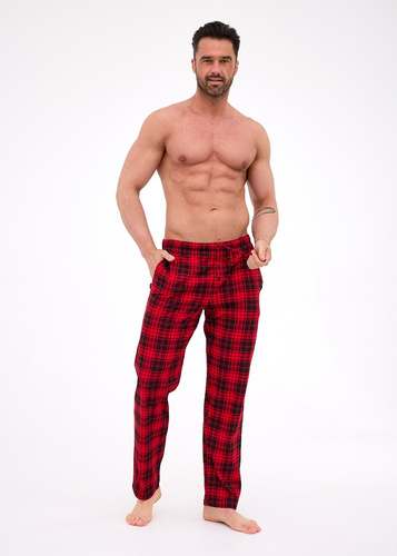 691/60 Pánske pyžamové nohavice Cornette - dlhé, károvaná farba, bavlna