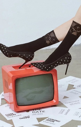 686 Nina Ponožky Gabriella black - mikrovlákno s čipkou a silikónom