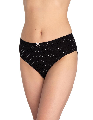 L-122BI-60 Dámske nohavičky Lama 3-pack, bavlnené, klasický strih, čierno-ružové