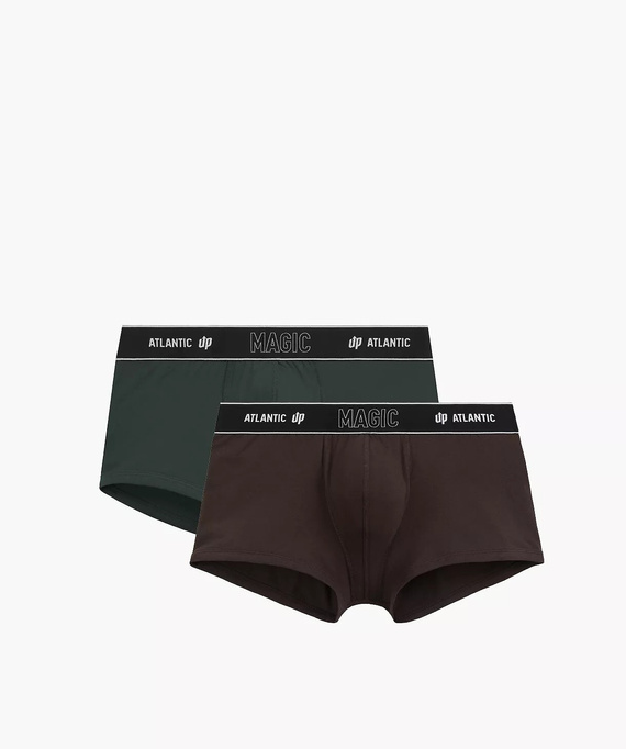 Pánske boxerky Atlantic Magic Pocket 2MH-1200 A2 2-pak zelená-hnedá – push-up bavlna