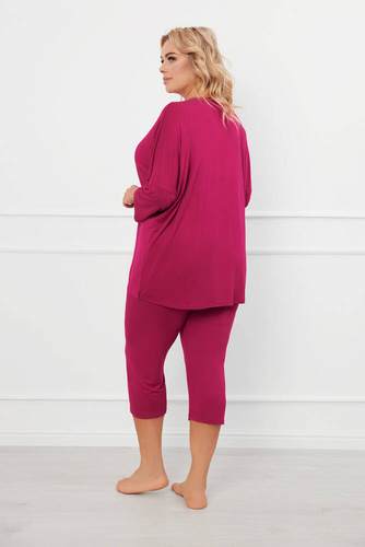 Natura Dámske 3/4 pyžamo Italian Fashion - víno
