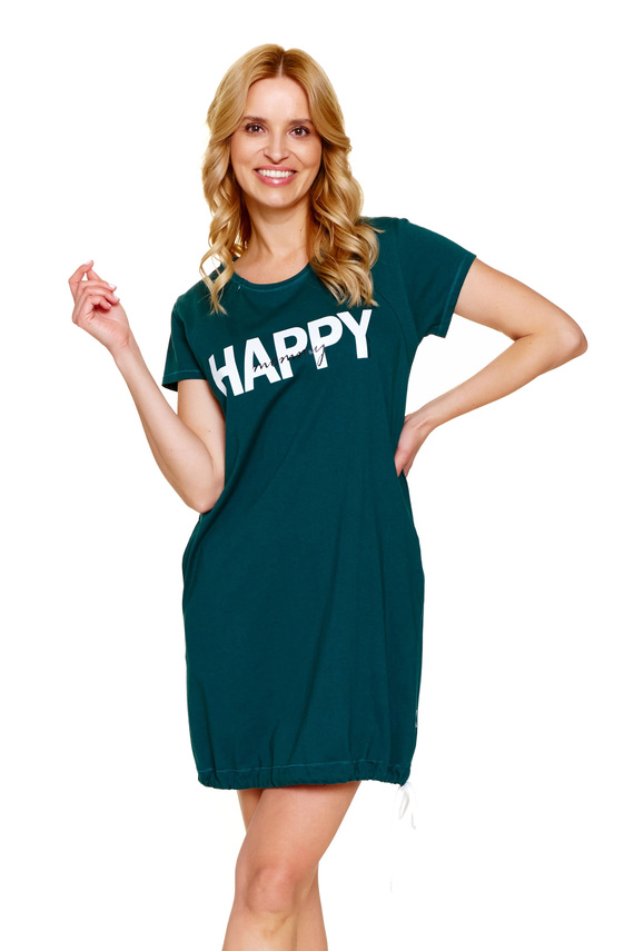 9504 Doctor Nap - Tehotenská a dojčiaca nočná košeľa z bavlny - komfort a pohodlie pre budúce mamičky - smaragdová