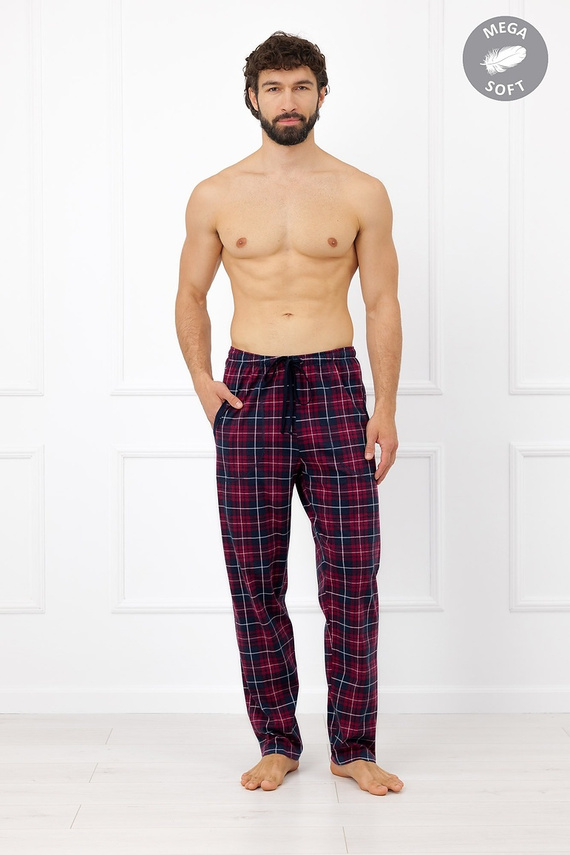 Italian Fashion Brajan pánske bavlnené nohavice Mega Soft kárované
