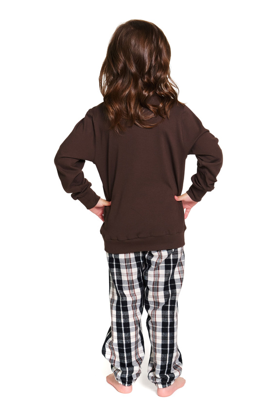 7335 Detské pyžamo Doctor Nap - bavlna a flanel, unisex, károvaný vzor Brownie