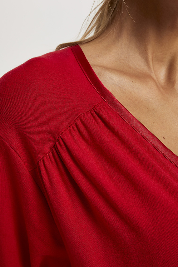 Song Dámsky župan s 3/4 rukávmi Italian Fashion - červený